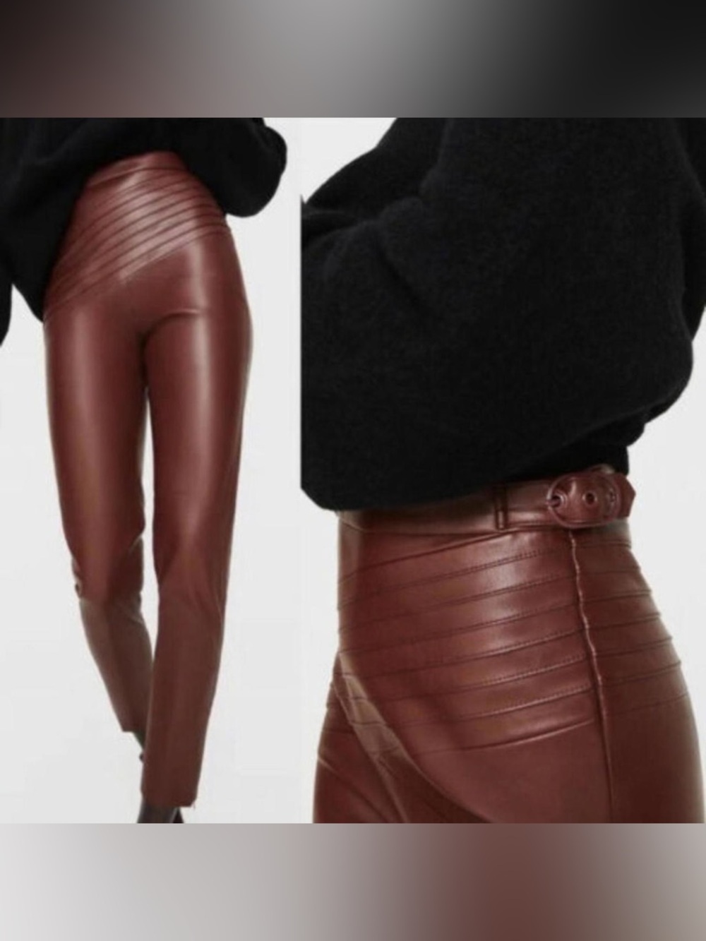 Zara High-Waist Faux Leather Skinny Pants